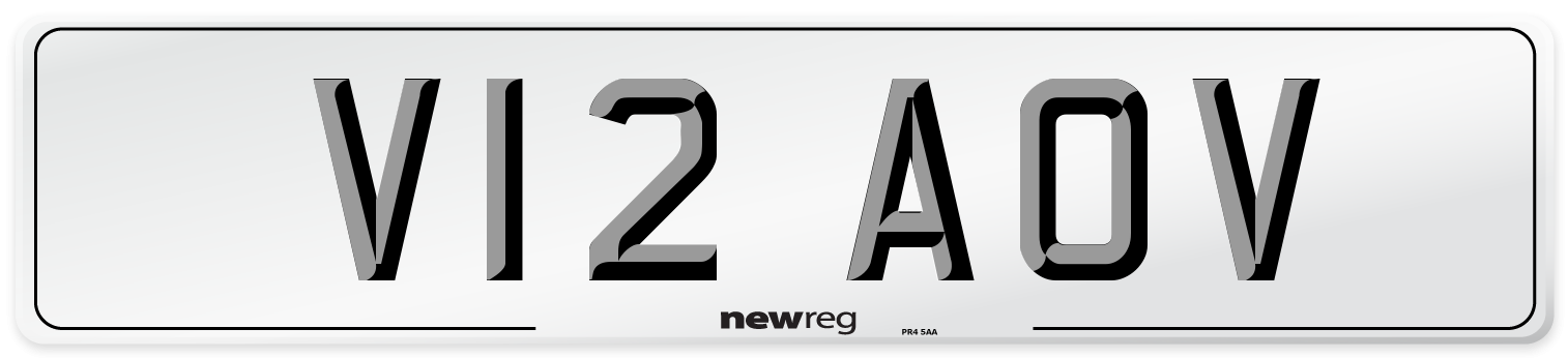 V12 AOV Number Plate from New Reg